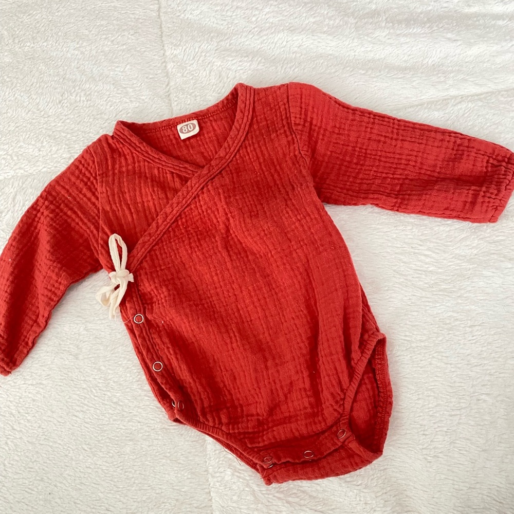 Terracotta rust orange romper gender neutral